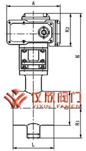 电动V型球阀外型尺寸（对夹式）