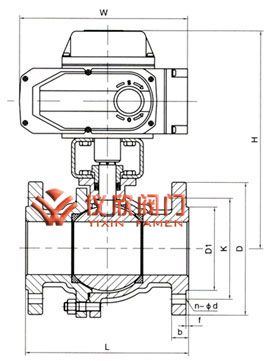 电动调节球阀尺寸图