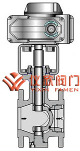 电动V型调节球阀部面图