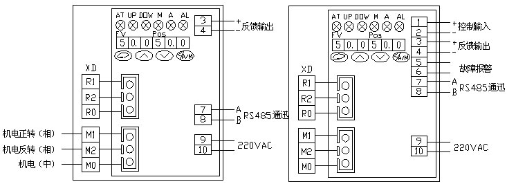 电动双座调节阀接线图
