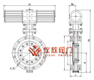 D643H气动多层次硬密封法兰蝶阀