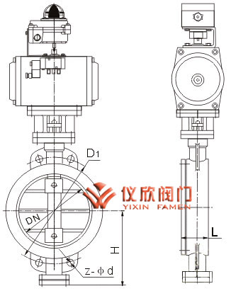 D671H气动对夹式蝶阀