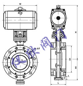 D643H气动多层次硬密封法兰蝶阀