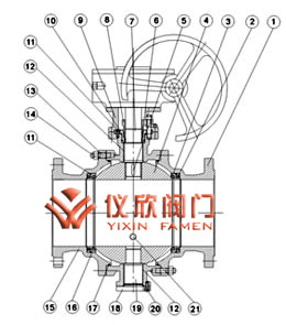 长输管线球阀,结构图