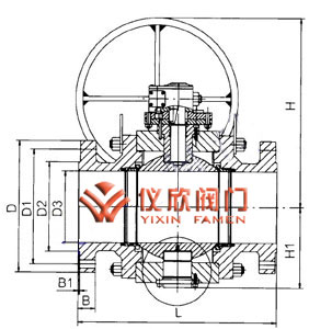 Q347高压锻钢球阀,结构图