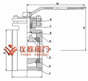 Q71对夹式球阀,结构图