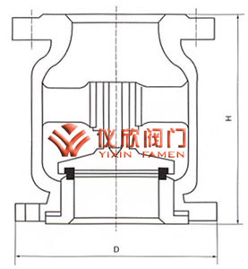 H42立式止回阀尺寸图